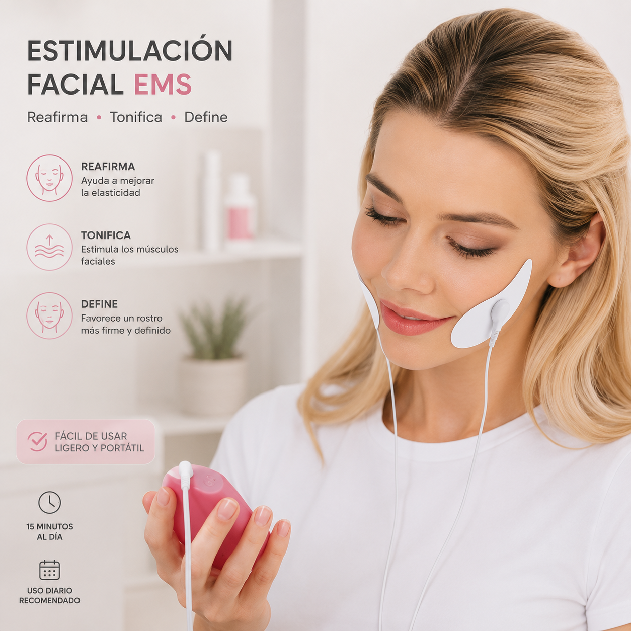 Masajeador Facial EMS Antiedad con Electroestimulación