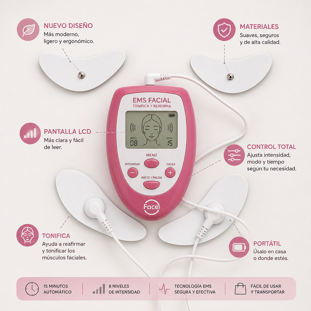 Masajeador Facial EMS Antiedad con Electroestimulación