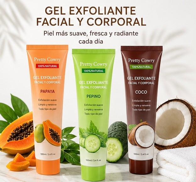 Exfoliante Facial y Corporal Natural — Pepino, Coco y Papaya