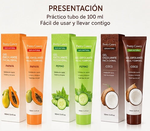 Exfoliante Facial y Corporal Natural — Pepino, Coco y Papaya
